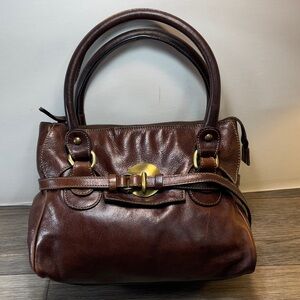 Elegant Brown Leather Handbag